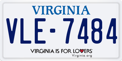 VA license plate VLE7484