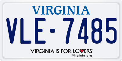 VA license plate VLE7485