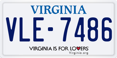 VA license plate VLE7486