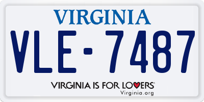 VA license plate VLE7487
