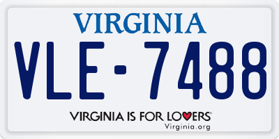 VA license plate VLE7488