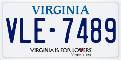 VA license plate VLE7489
