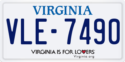 VA license plate VLE7490