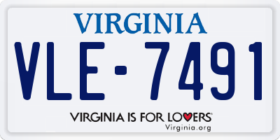 VA license plate VLE7491