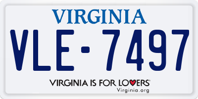 VA license plate VLE7497