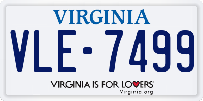 VA license plate VLE7499