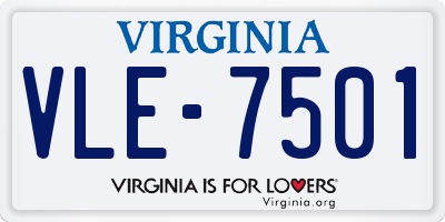 VA license plate VLE7501