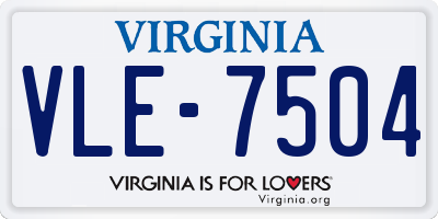VA license plate VLE7504
