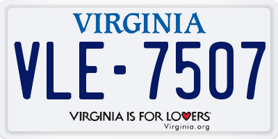 VA license plate VLE7507
