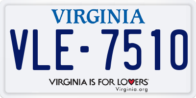VA license plate VLE7510