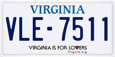 VA license plate VLE7511