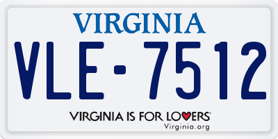 VA license plate VLE7512