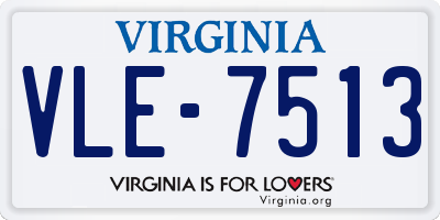 VA license plate VLE7513