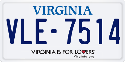 VA license plate VLE7514