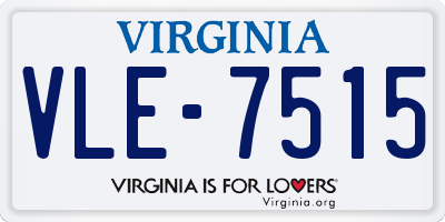 VA license plate VLE7515