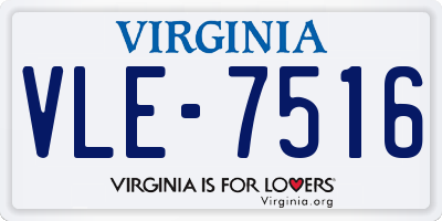 VA license plate VLE7516