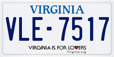 VA license plate VLE7517