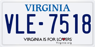 VA license plate VLE7518