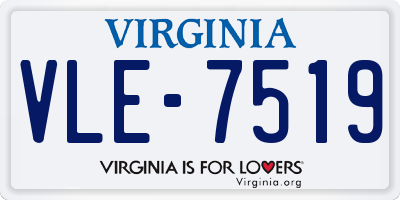 VA license plate VLE7519