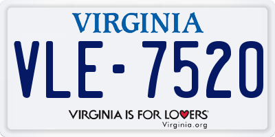 VA license plate VLE7520