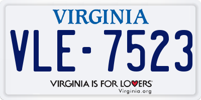 VA license plate VLE7523