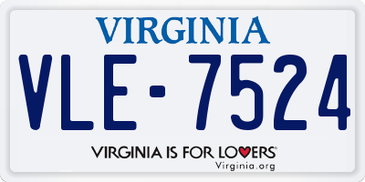 VA license plate VLE7524
