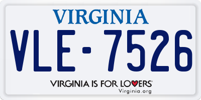 VA license plate VLE7526