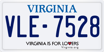 VA license plate VLE7528