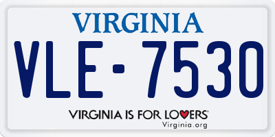 VA license plate VLE7530