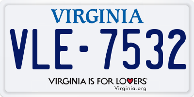VA license plate VLE7532