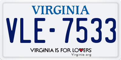 VA license plate VLE7533