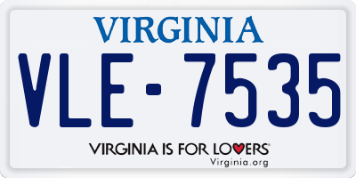 VA license plate VLE7535