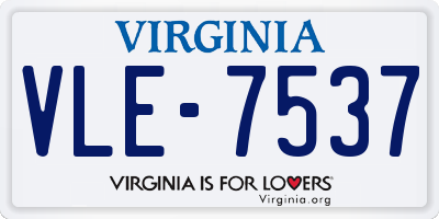 VA license plate VLE7537