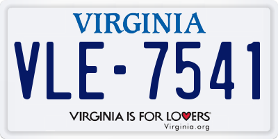 VA license plate VLE7541