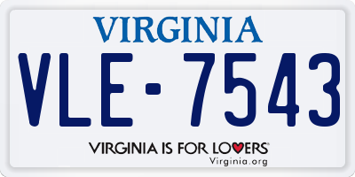 VA license plate VLE7543