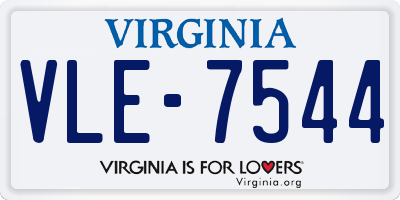 VA license plate VLE7544