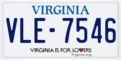 VA license plate VLE7546