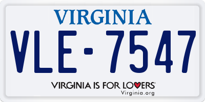 VA license plate VLE7547