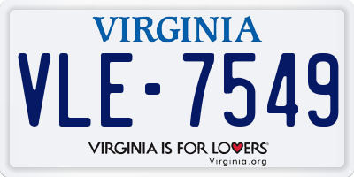 VA license plate VLE7549