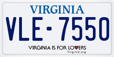 VA license plate VLE7550