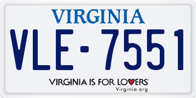 VA license plate VLE7551