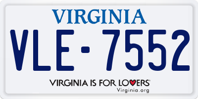 VA license plate VLE7552