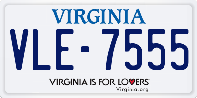 VA license plate VLE7555