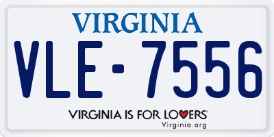 VA license plate VLE7556