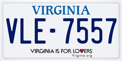 VA license plate VLE7557