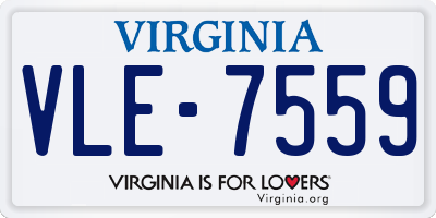 VA license plate VLE7559