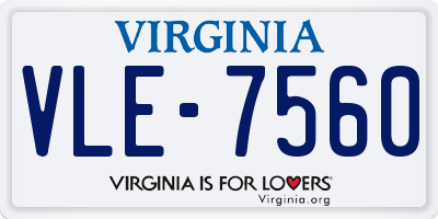 VA license plate VLE7560