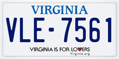VA license plate VLE7561