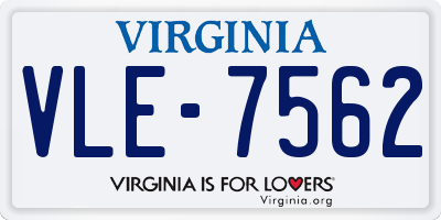 VA license plate VLE7562