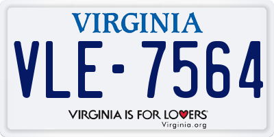 VA license plate VLE7564